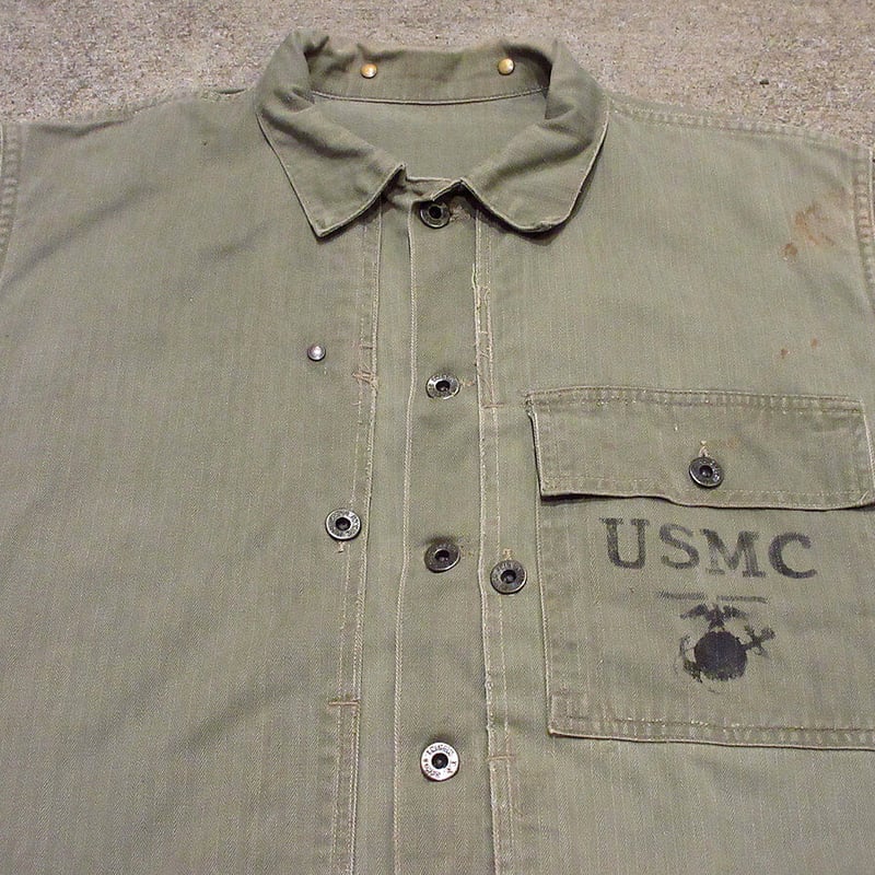 ビンテージ40's○USMC P-44 HBTジャケット○210811j4-m-jk-mlt