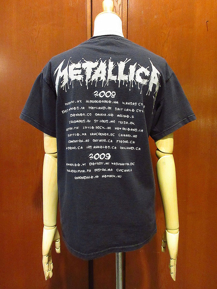 ビンテージ2000's○METALLICA 2008年〜2009年ツアーTシャツ黒