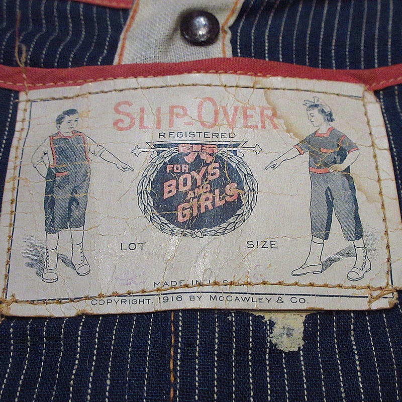 ビンテージ1910's○DEADSTOCK SLIP-OVERキッズウォバッシュ ビンテージ1910's○DEADSTOCK SLIP-OVERキッズウォバッシュ