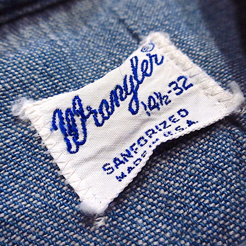 ビンテージ60's○Wrangler 27MWデニムウエスタンシャツsize 14 1/2-3