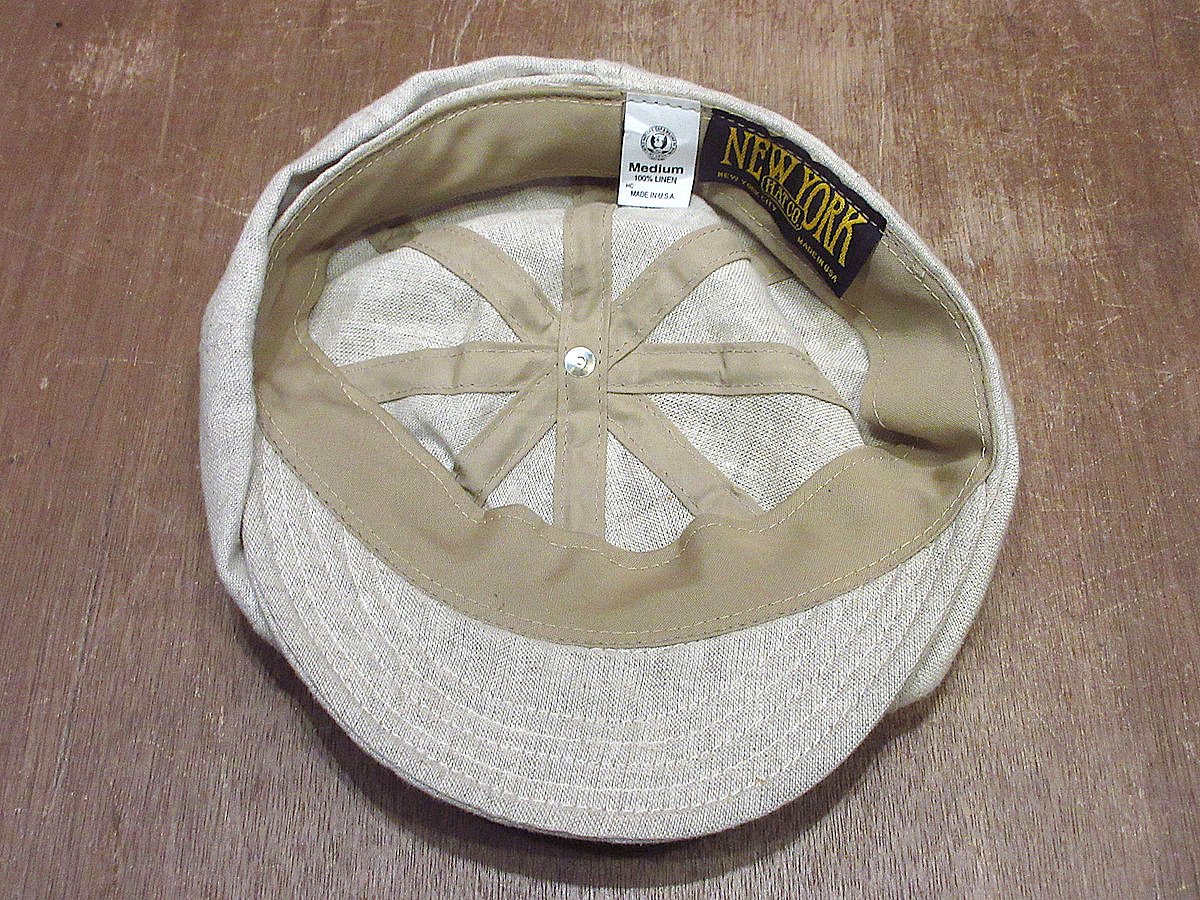 NEW YORK HAT CO. 8パネルリネンキャスケット生成りsize M○240714i