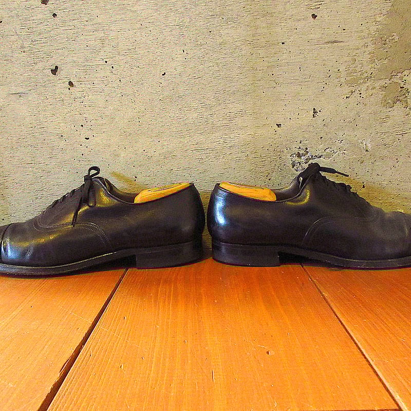 ビンテージ40's50's○BOSTONIANストレートチップシューズ黒size 9○2402