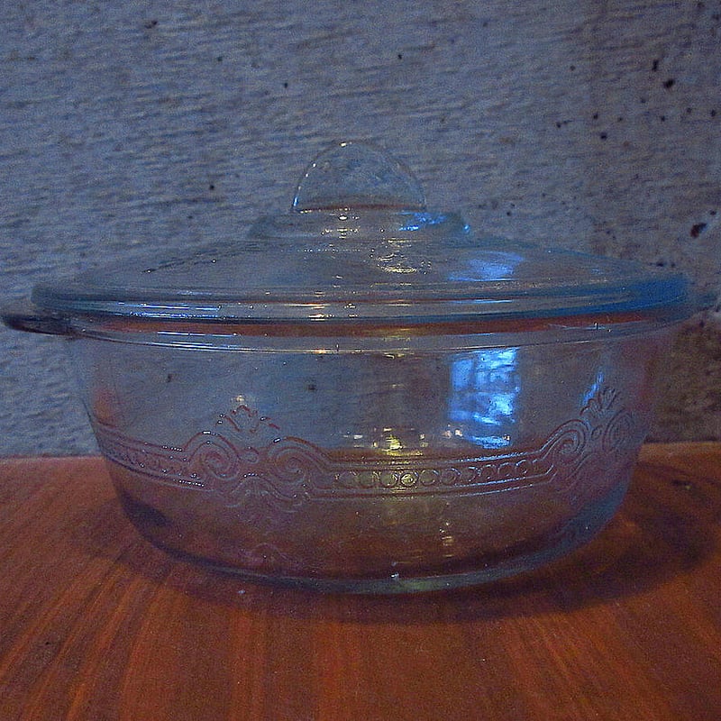 Fire king○サファイヤブルーフィルビーミニキャセロール○230426k3