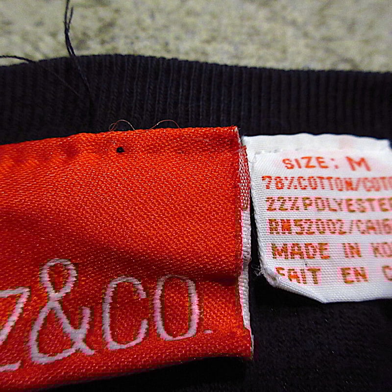 ビンテージ80's90's○liz & co.レディースベロア長袖トップス黒 ビンテージ80's90's○liz & co.レディースベロア長袖トップス黒