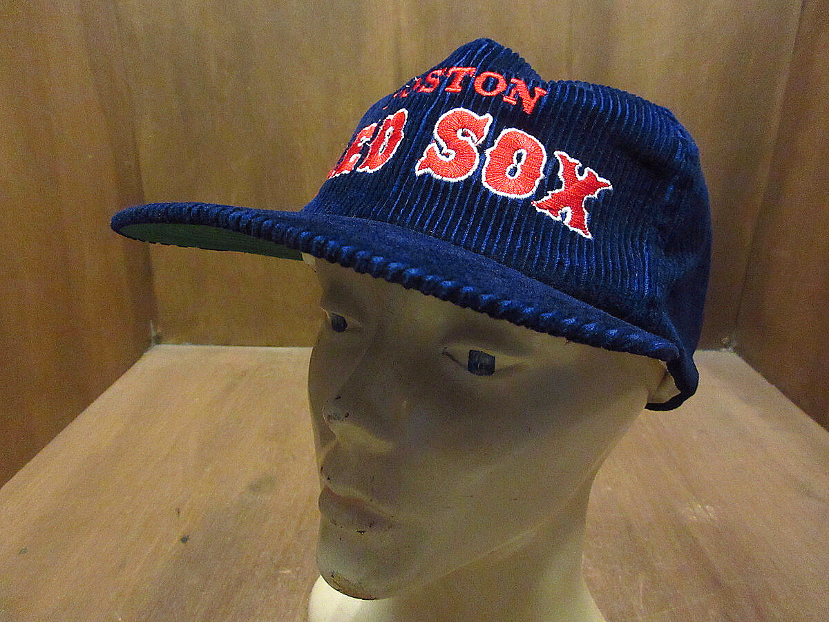 ビンテージ80's○BOSTON RED SOXコーデュロイスナップバックキャップ紺 ...