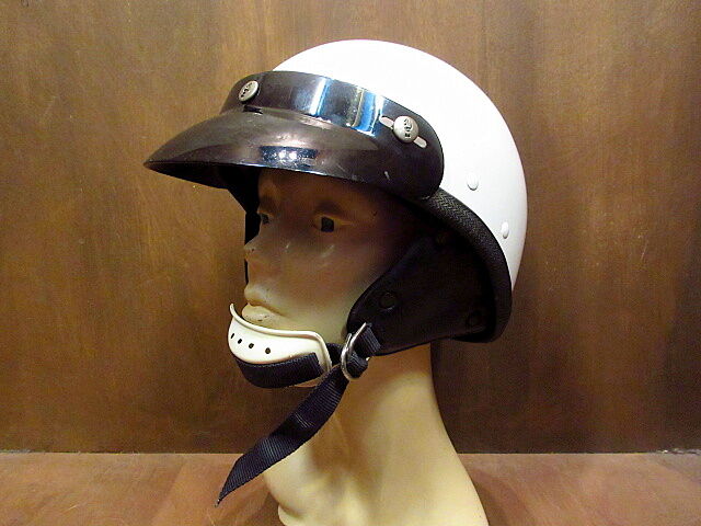 ビンテージ60's○BUCO Traveler バイザー付きハーフヘルメット白 ビンテージ60's○BUCO Traveler バイザー付きハーフヘルメット白