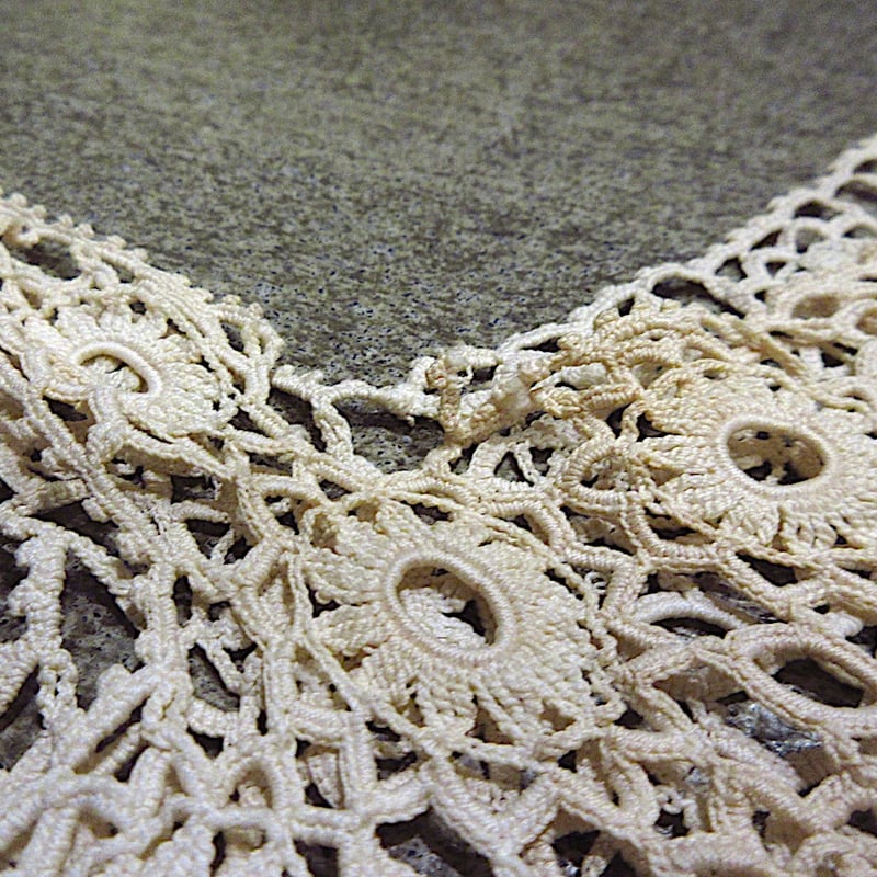 ビンテージ~20's○レース刺繍柄コットンキャミソールワンピース白×生成