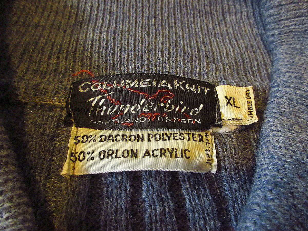 ビンテージ70's○COLUMBIA KNIT THUNDERBIRDヘンリーネック ビンテージ70's○COLUMBIA KNIT THUNDERBIRDヘンリーネック