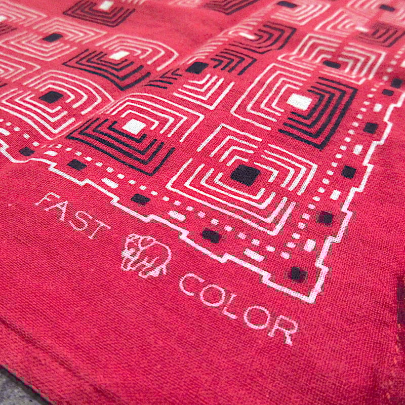 ビンテージ40's○FAST COLOR下鼻象マークコットンバンダナ赤○251129m5