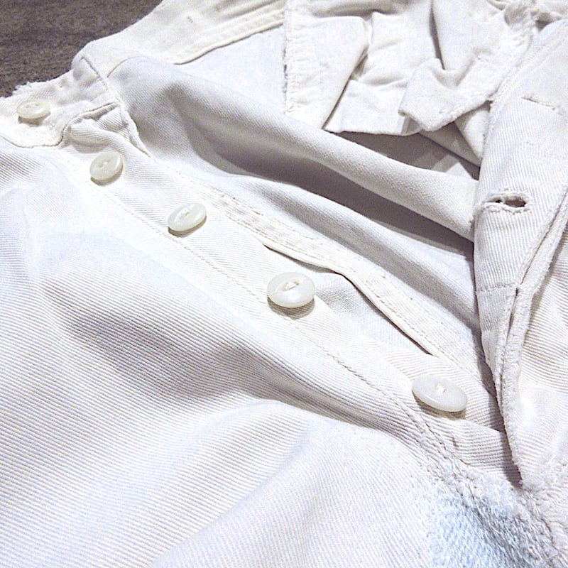 ビンテージ40's○U.S.NAVYボタンフライコットンセーラーパンツ白実寸