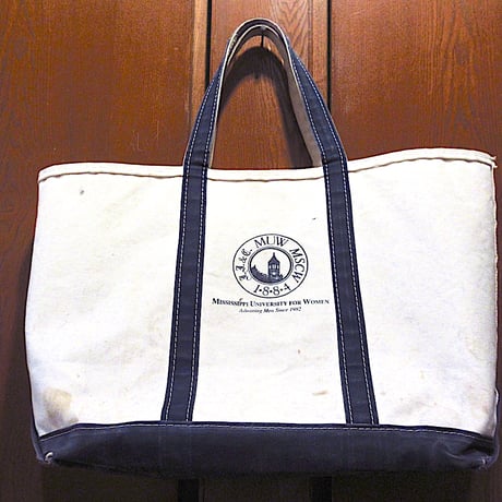 美品 ヴィンテージ エルエルビーン トート レザーハンドル ネイビー 90s エルエルビーン 90年代 レザーハンドル ネイビーミディアム