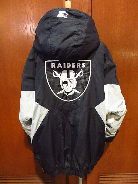ビンテージ90's○STARTER NFL RAIDERSナイロンプルオーバー中綿 ビンテージ90's○STARTER NFL RAIDERSナイロンプルオーバー中綿