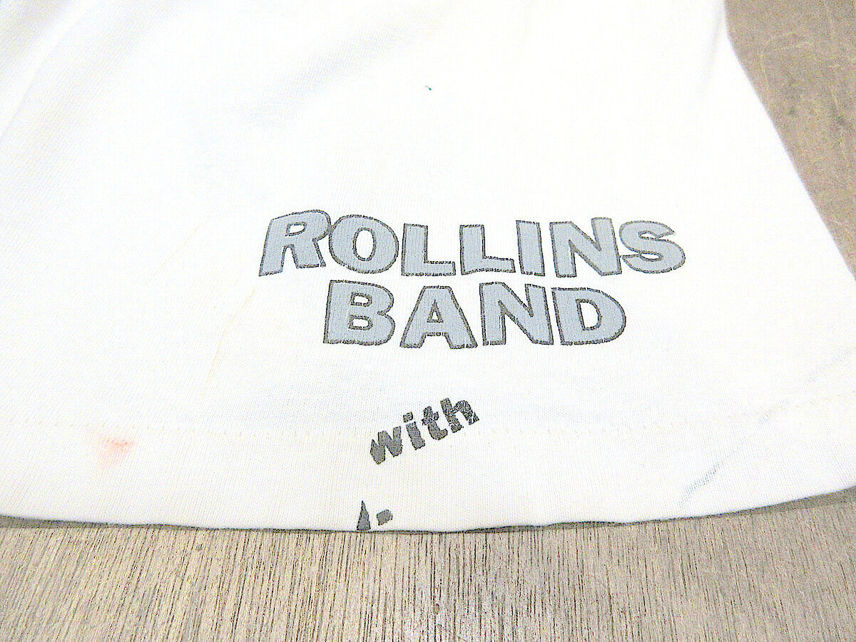 ビンテージ90's○ROLLINS BANDプリントTシャツ白size XL ビンテージ90's○ROLLINS BANDプリントTシャツ白size XL