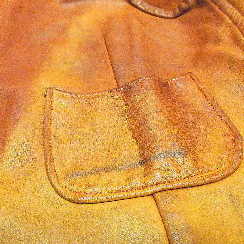 ビンテージ60's70's○レザーベスト茶○231005j3-m-vs古着 ビンテージ60's70's○レザーベスト茶○231005j3-m-vs古着