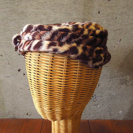 ビンテージ40’s50’s●Janyth Reyレオパード柄ヘッドドレス●230902k7-w-hd 1940s1950sヒョウ柄レディース帽子フェイクファー