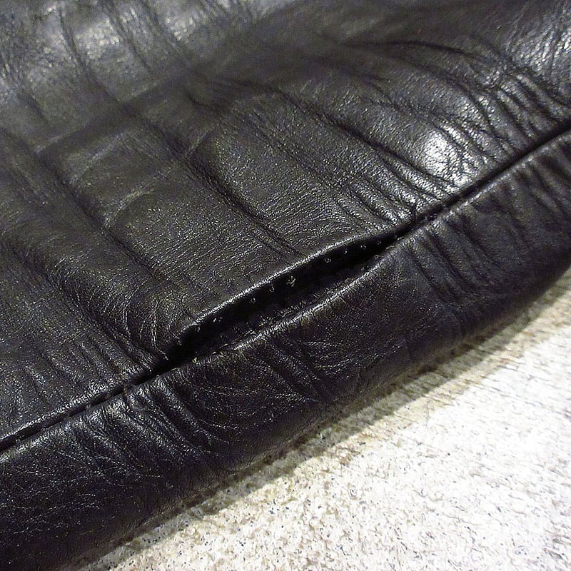ビンテージ70's○レザーダブルライダースジャケット黒size 46 ビンテージ70's○レザーダブルライダースジャケット黒size 46