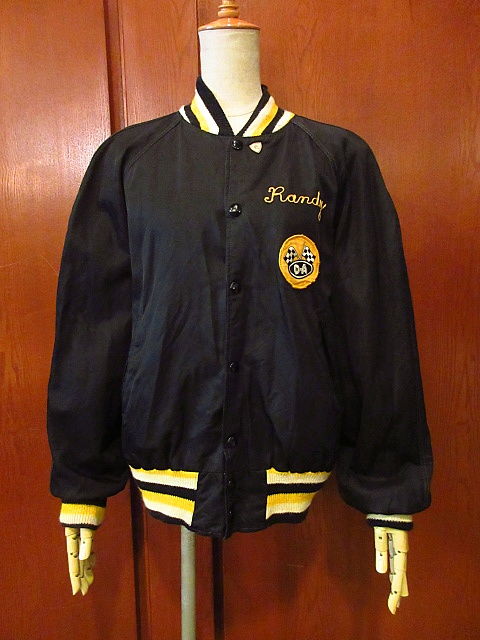 たなか様 usa製　ビンテージ　ジャケット ナイロン ボンバー チェーンステッチ ビンテージ50's○Hatchersチェーンステッチカークラブジャケットsize M