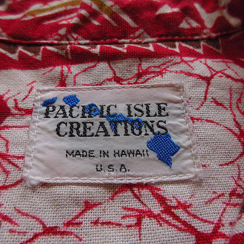 ビンテージ70's○PACIFIC ISLE CREATIONS花柄コットンハワイアン