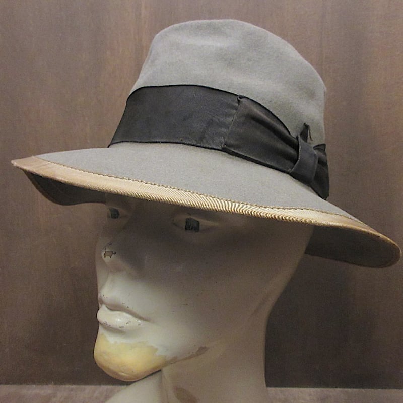 イタリア製 古着 ブロンテ 麦わら帽子 ハット フェドラハット ストローハット イタリア製 古着 ブロンテ 麦わら帽子 ハット フェドラハット
