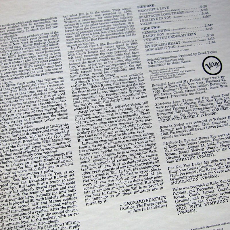 BILL EVANS○THE BEST OF BILL EVANS Verve Records