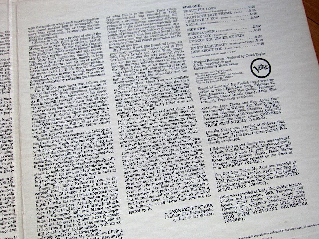 BILL EVANS○THE BEST OF BILL EVANS Verve Records