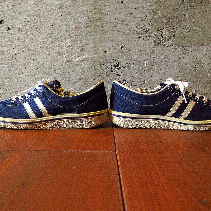 ビンテージ　60s　70s　USA製　シューズ　キャンバス　スニーカー　ライン ビンテージ70's○DEADSTOCKレディース ライン入りキャンバス