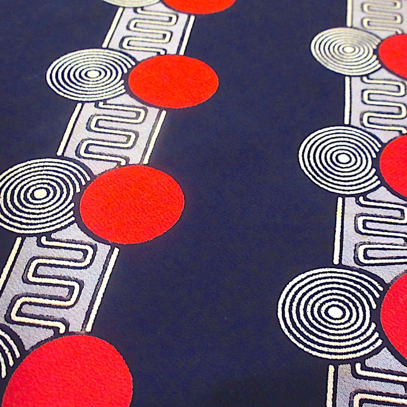 ビンテージ~40's○幾何学模様レーヨンストール○250426m4-scfジオ