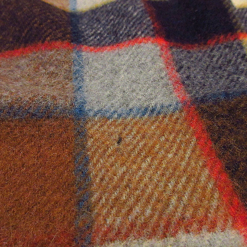 PENDLETON チェック柄ブランケット ビンテージ70's○PENDLETONチェックウールブランケットsize 171cm×142c