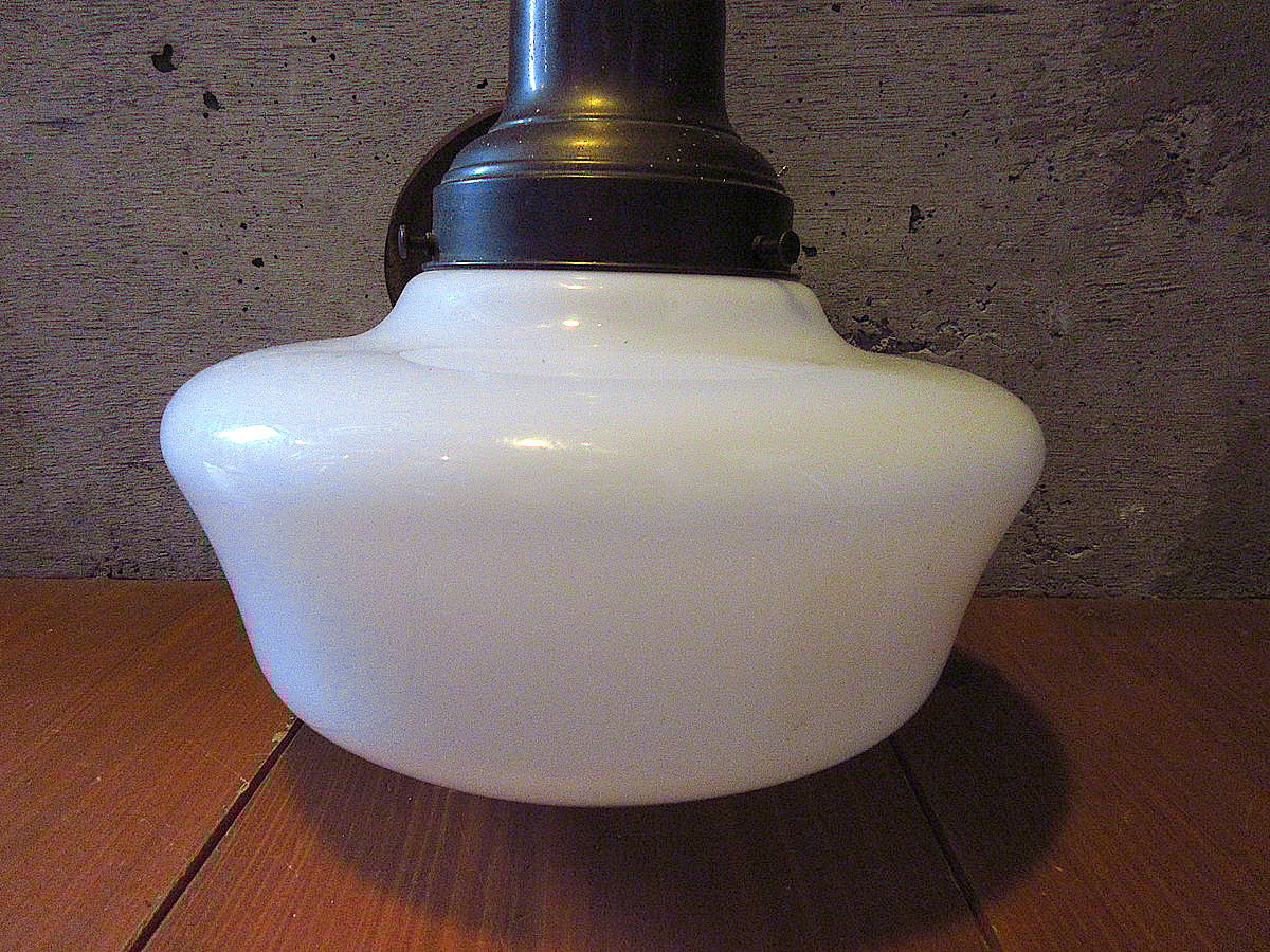 ビンテージ-40's○ミルクガラスシェードペンダントランプ○250529k7