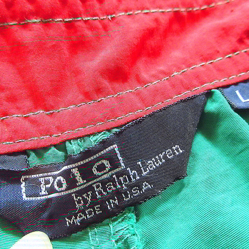ビンテージ90's○Polo Ralph LaurenナイロンショーツRL-92緑size ビンテージ90's○Polo Ralph LaurenナイロンショーツRL-92緑size