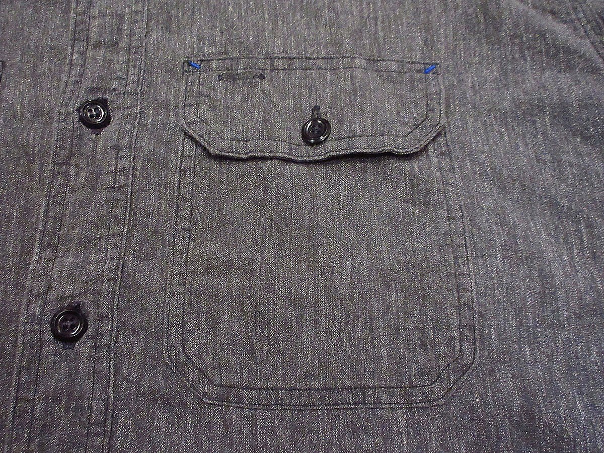 ビンテージ60's○Powr Houseマチ付きブラックシャンブレーシャツ