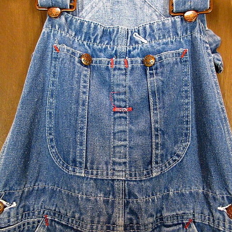 ビンテージ70's○BIG MACバットダイデニムオーバーオール W78cm