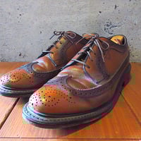 ビンテージ70’s●ウイングチップシューズ茶size 10E●250327k6-m-dshs-28cm 1970s革製メンズブラウンレザードレスシューズ