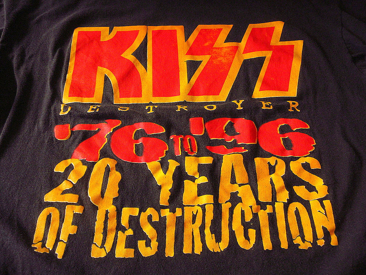 ビンテージ90's○KISS ALIVE/WORLDWIDE '96 '97 ツアーTシャツ黒