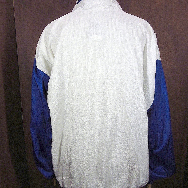ビンテージ90's○ACTIVE EXPOSUREナイロンウインドブレーカー白×青×赤
