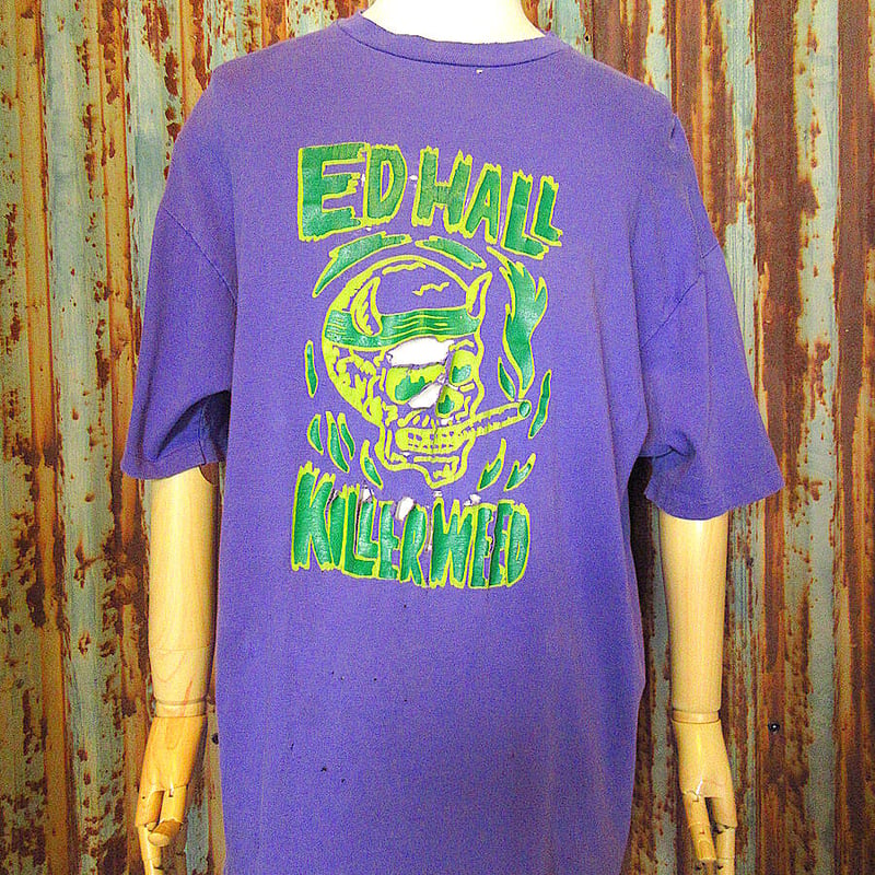 ビンテージ90's○EDHALL KILLERWEEDプリントTシャツ紫○231001j2-m