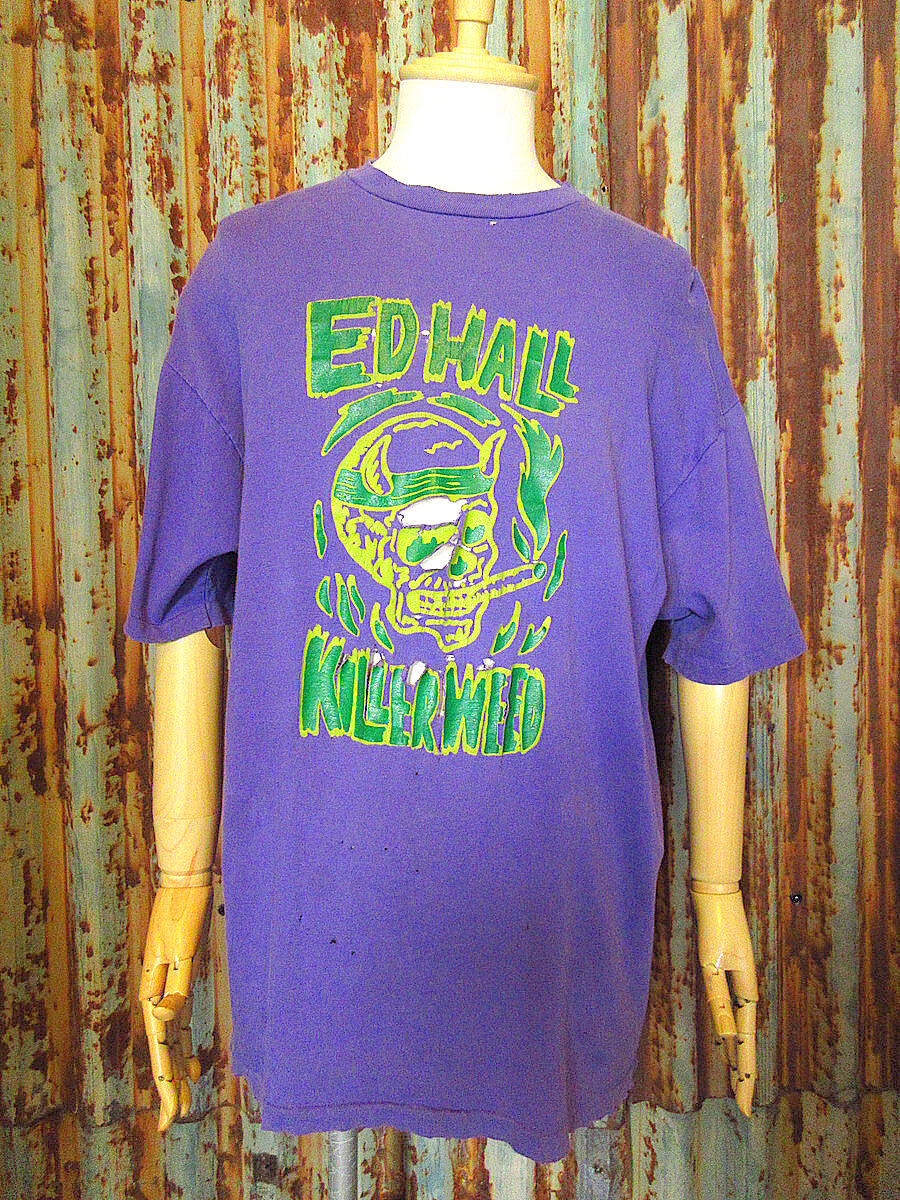 ビンテージ90's EDHALL KILLERWEEDプリントTシャツ紫 