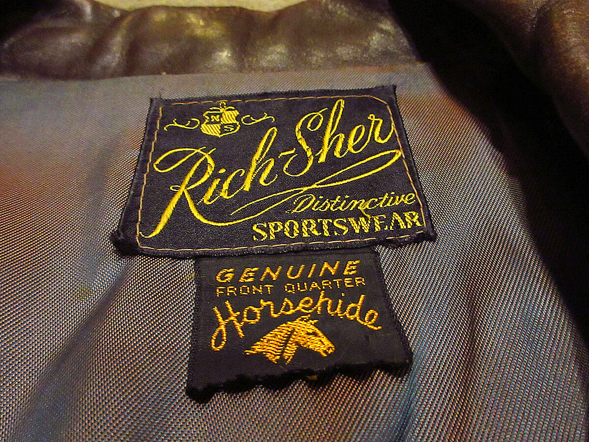 ビンテージ50's○Rich-Sherホースハイドカーコート茶○211025k5-m-jk-l