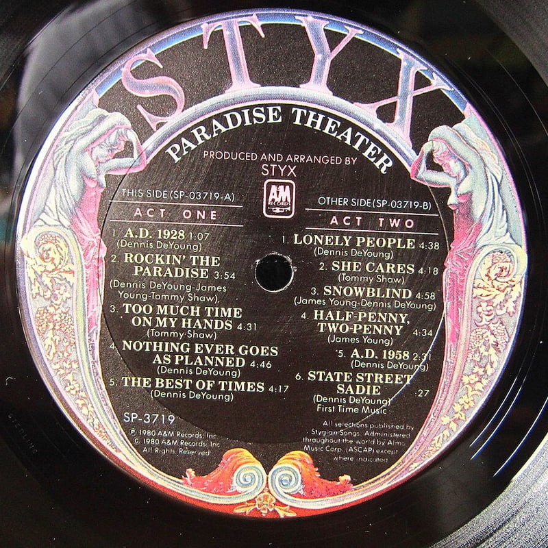 STYX○PARADISE THEATER A&M RECORDS SP-3719○21081