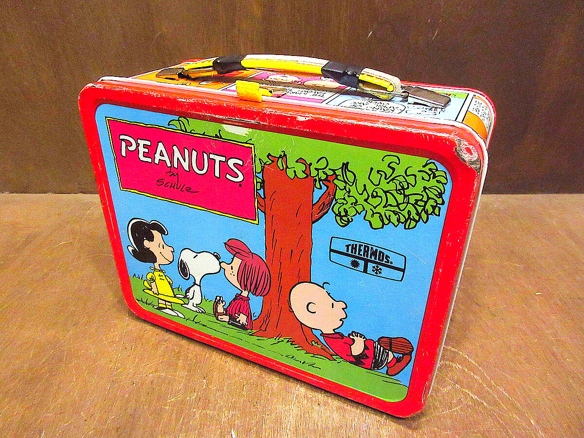 ビンテージ70's○THERMOS PEANUTSメタルランチボックス○221017k6-bx...