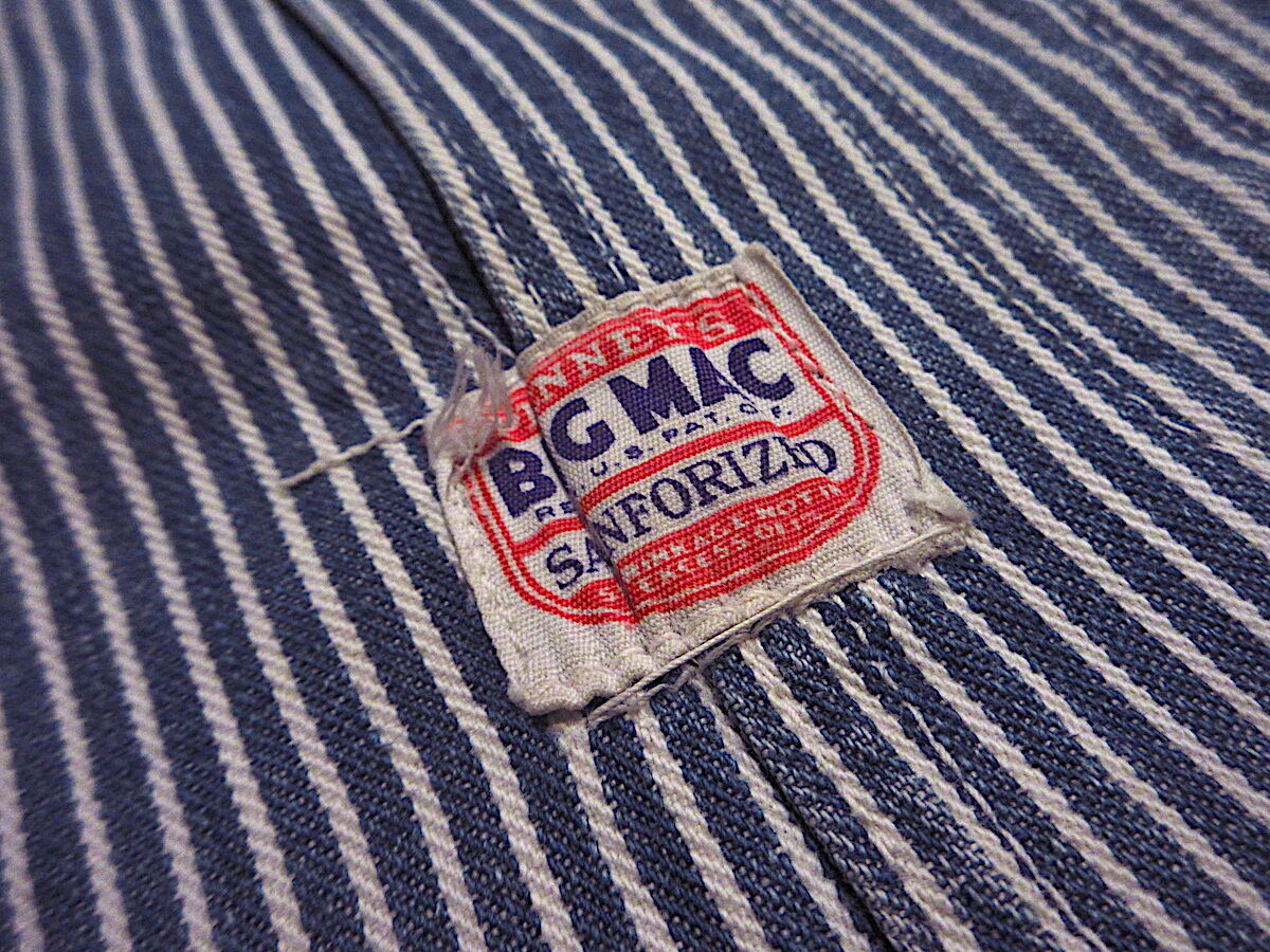 ビンテージ40's○BIG MACヒッコリーストライプオールインワン ビンテージ40's○BIG MACヒッコリーストライプオールインワン