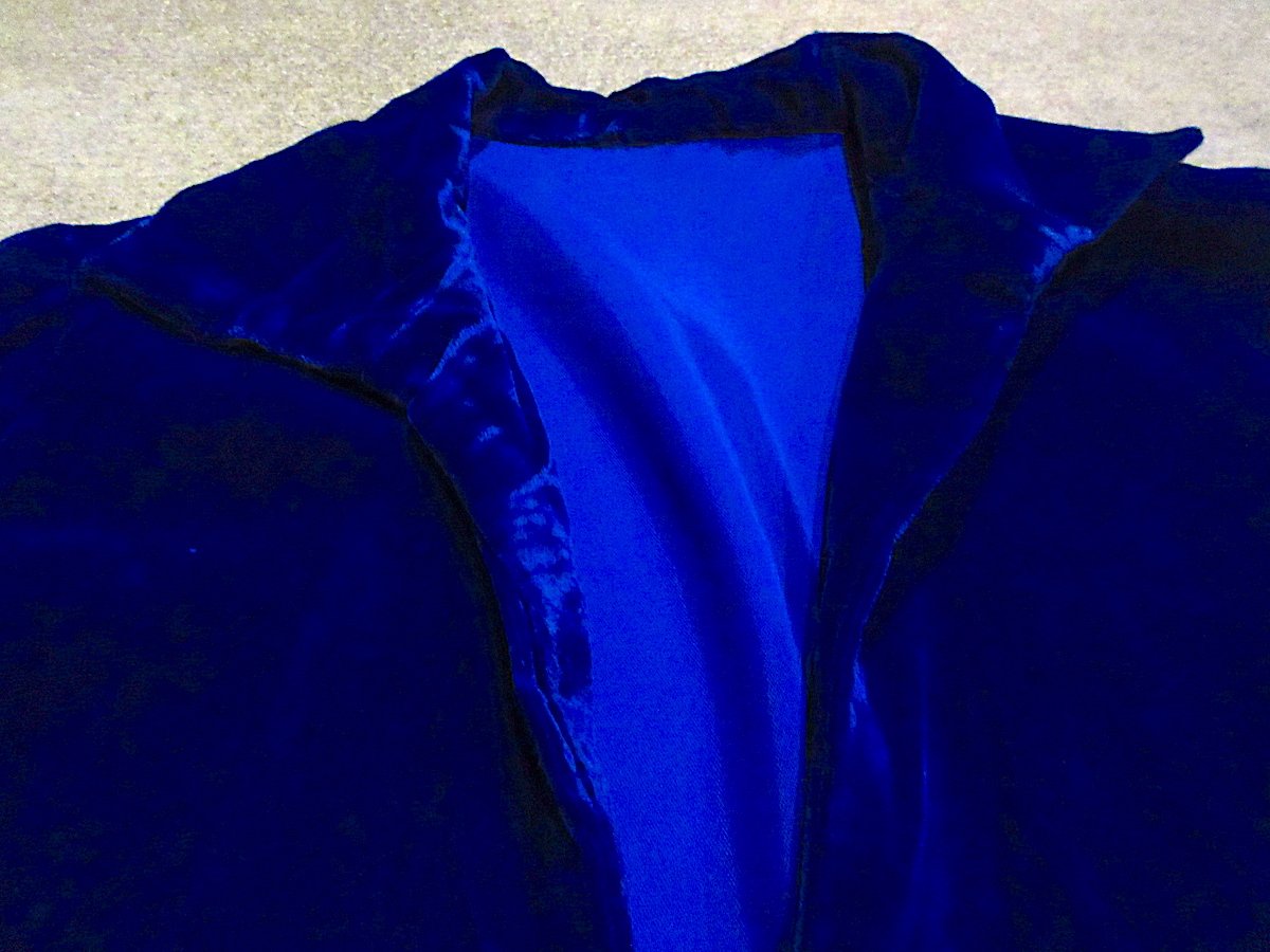 A/P ベロアボレロ　青 ビンテージ~40's○レディースベロアボレロ青○250614m6-w-cdgトップス