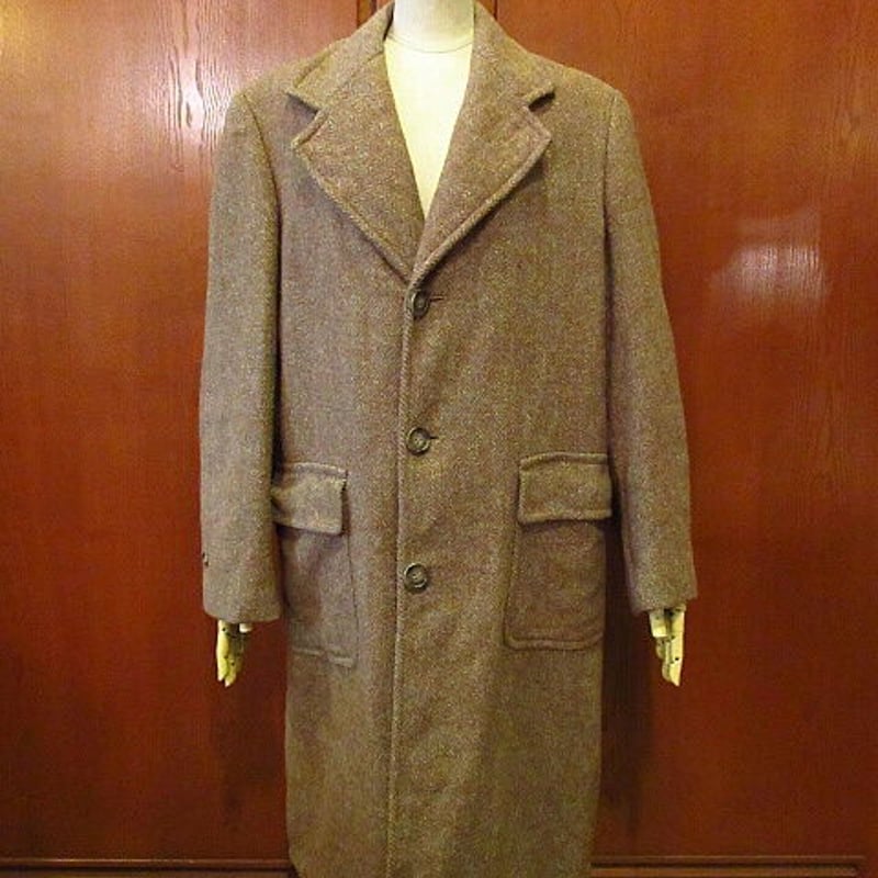 ビンテージ40's○Harris Tweedツイードチェスターコート