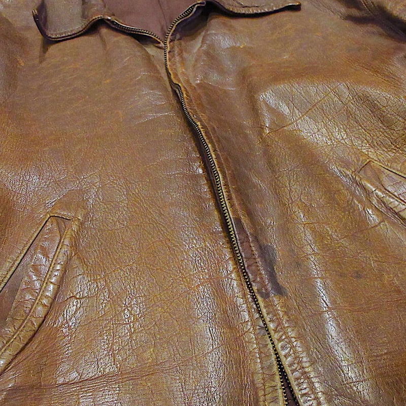 ビンテージ40's○レザースポーツジャケット茶○220822r8-m-jk-lt古着