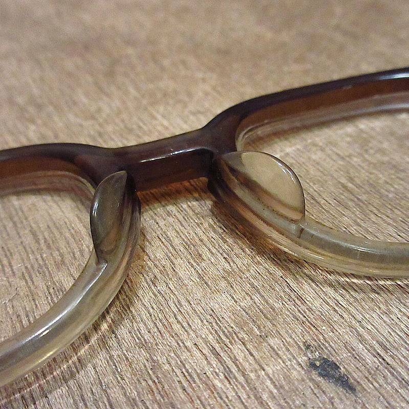 ビンテージ50's60's○ウェリントンブロー眼鏡茶○230924i8-eygls