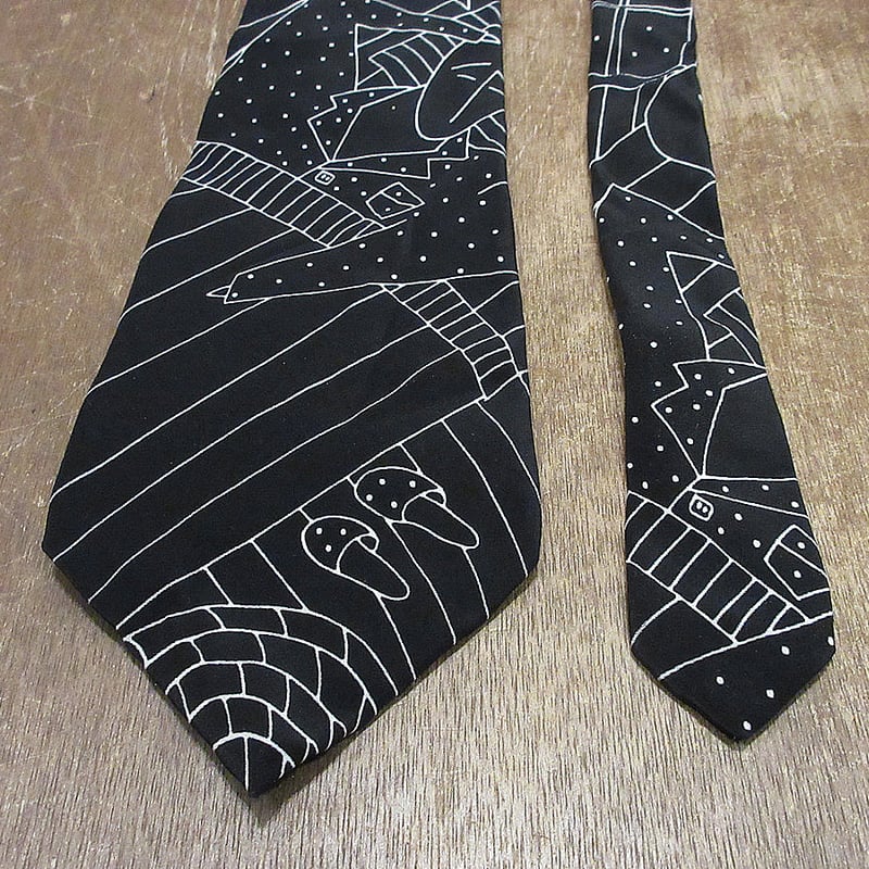 ビートルズ　超レア　The Beatles シルクネクタイ 黒 ビンテージ90's○The Beatles I CALL YOUR NAMEアートプリントシル