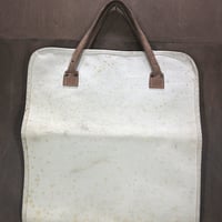 ビンテージ●スウェードハンドルキャンバスログキャリー●250718j2-bag-otアウトドア小物キャンプ薪