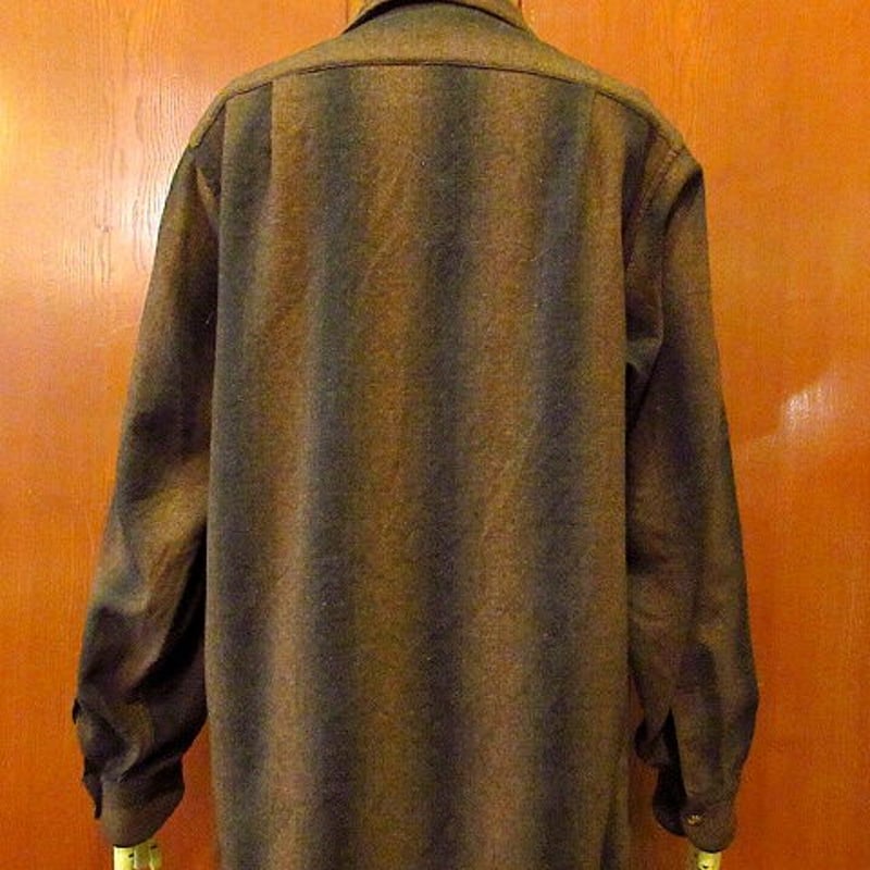 ビンテージ50's○PENDLETON オンブレストライプウールシャツ茶 ビンテージ50's○PENDLETON オンブレストライプウールシャツ茶