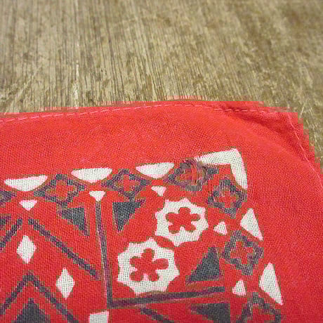 ビンテージ40's●FAST COLOR下鼻象マークコットンバンダナ赤●240825i3-bndエレファントブランド