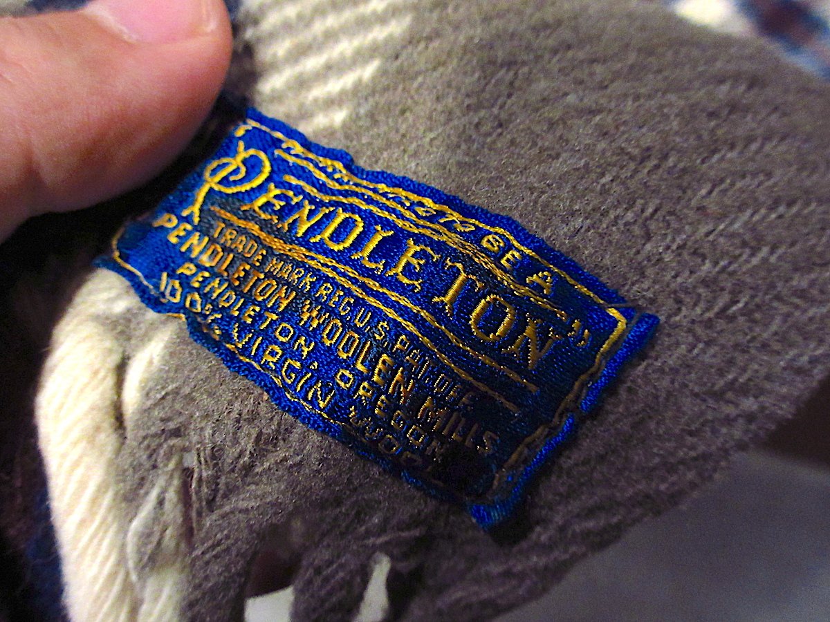 ビンテージ30's○PENDLETONチェックウールブランケットsize約 ビンテージ30's○PENDLETONチェックウールブランケットsize約